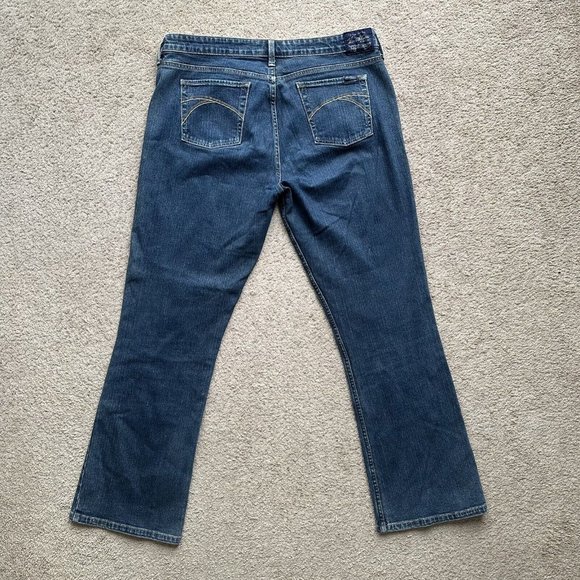 Levi Jeans Womens 16 Bootcut 36x32 Blue Medium Wash Denim Mid Rise - Picture 3 of 13